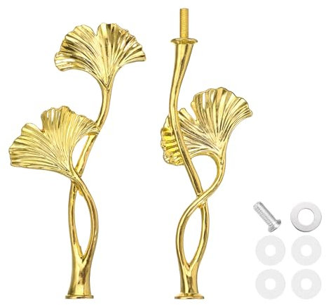 sourcing map 2 Tiers Cake Tray Stand Handle Metal Cake Stands Holder Cupcake Dessert Plate Hardware Fitting Holder Rod Stand Handle for Wedding Party Festival Cake Plate, Gold (Flower)