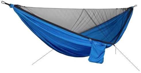 Hamaca portátil ultraligera con correas de árbol, hamaca doble e individual para actividades al aire libre, columpio de relajación para camping, 290 x 140 cm (verde oscuro)