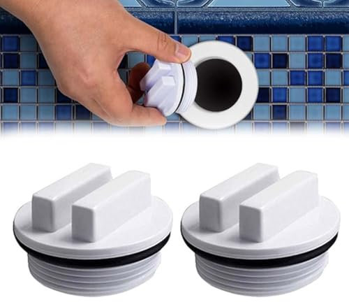 2 Pcs Juego De Tapones De Drenaje para Piscina Tapón Anticongelante De Reflujo Roscado,Tapón De Drenaje para Piscina con Sellado De Invierno,Tapón Roscado Para Preparación De Invierno Para Piscina