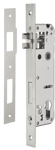 THIRARD - Serrure encast. Intelock trou cylindre porte d'entrée, inox, axe35mm, entr'axes85mm, carré8, révers., bouts carrésINTELOCK