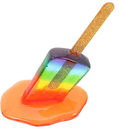 PRETYZOOM Resin Melted Ice Cream Ice-Sucker Decor Colorful Summer Party Ornament Home Desktop Decoration