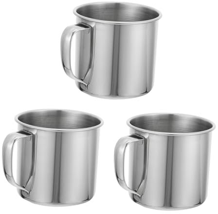 DONFAMDS 3Piezas Tazas Inoxidable para Niño Niña Vasos Prácticos con Asa para Bebidas y Actividades
