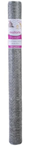 MALLARTE | Malla Hexagonal | Triple Torsión | Altura: 1.5m | 31/0.70mm | Rollo de: 50m | Color: Gris | Diámetro: 0.7mm