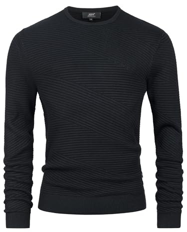 JEFF Herren JFAbram Klassischer Strickpullover mit Rundhalsausschnitt | Zeitloser Strickpulloverfür Business und Freizeit, Feinstrickpullover, Herrenpullover, Sweater, Freizeitpullover für Männer