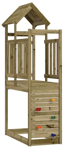 vidaXL Brauner Spielturm, Massivholz, imprägniert, elegant, modern und langlebig für jedes Zuhause, entworfen für die Ewigkeit, kombiniert Funktionalität mit Stil