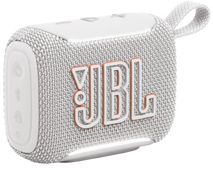 JBL Go 5, Ultra‑Portable Bluetooth Speaker, Waterproof, White | Powerful JBL Pro Sound, AirTouch Pairing, Auracast, Ambient Edge Lighting, Bluetooth 6.0 and Up to 10‑Hour Playtime