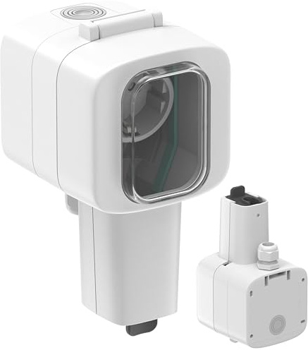 Electraline 300194 Prise étanche Oblò murale extérieure Schuko renforcée pour EV, prise de recharge pour véhicules électriques, multiprise outdoor IP56, Blanc