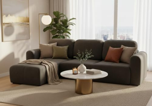 Imebel Ecksofa L-Form, Schwarz, Links