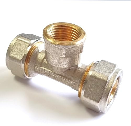 H2O-Flex® 16er Schraubfitting - T-Stück mit 1/2 Innengewinde 16 x 2,0mm Klemmringverschraubung für Aluverbundrohr und Mehrschichtverbundrohr DVGW