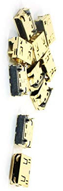 Aexit Lot de 10 taille micro hDMI femelle jack socket 19Pins de dIP 4 legs de 180 degrés 720H629
