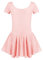 untlet Ragazze Vestito da Danza Classica per Bambini a Maniche Corte Tuta da Danza Classica in Cotone Body per con Gonna a Portafoglio in Chiffon Classica, Rosa Chiaro, 120