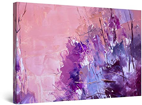 Startonight Quadro su Tela Pittura Astratta Viola, Grandi Quadri Moderni Stampe Grande per Soggiorno Stampe Incorniciate 80x120 cm, Decorazione Parete, Idea Regalo Elegante Luminoso al Buio