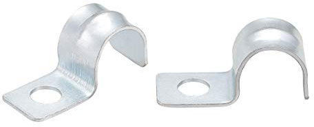 sourcing map 100Pcs Attache Fixer Grillage Rigide Traille Trou Tube Côte Renforcée Collier Serrage pour Tuyau en Acier au Carbone Zingué 25x10x11mm Diamètre int. 10mm