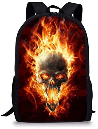 POLERO Rucksack Kinder Grundschule Rucksack Mädchen Junge Schultasche Rucksäcke Daypack Große Backpack Totenkopf Print Design