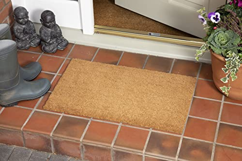MUD STOPPER | Coir Door Mat for Indoor and Outdoor Use | Heavy Duty Natural Coir Mat for Front or Back Door | Durable, Scraping and Washable Mat | Ideal for High Traffic Areas | 45 x 75 cm