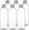UPKOCH Bottiglie Di Plastica Trasparenti Con Coperchio in Alluminio, Set Da 6 Pezzi, 200Ml, Contenitori Riutilizzabili Per Succhi, Frullati, Caffè Freddo, Limonata, Snack, Shampoo E Balsamo