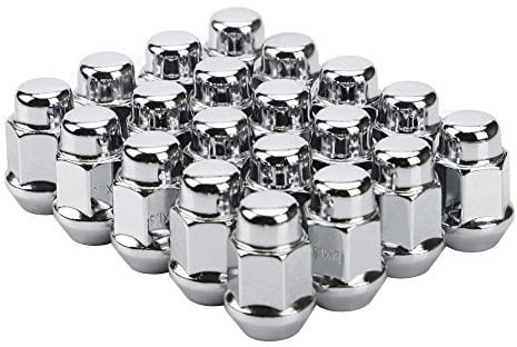 12x1.5 Wheel Lug Nuts, 20PCS Chrome 12mmx1.5 Closed End Bulge Acorn Lug Nut, Cone Seat, 19mm Hex Aftermarket Wheels