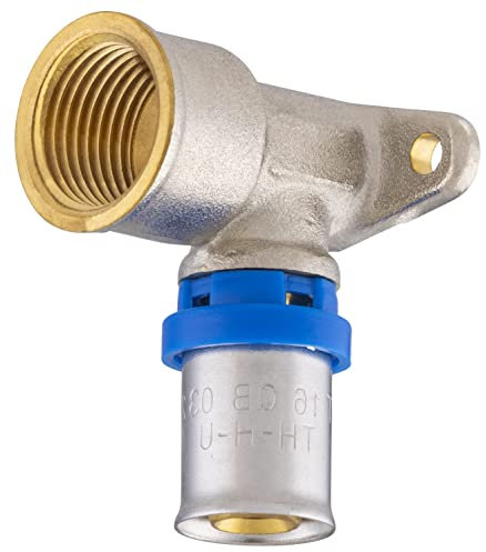 Raccord Multicouche à Sertir Multi profils Coude Applique Murale Ø16 - Femelle 15x21 NOYON & THIEBAULT