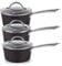 Scoville Performance Neverstick+ 3 Piece Saucepan Set with Lids, Non-Stick Saucepan Set, 16/18/20cm Saucepans, Suitable for All Hobs, Oven Safe to 260°C, Dishwasher Safe, PFOA Free, Black