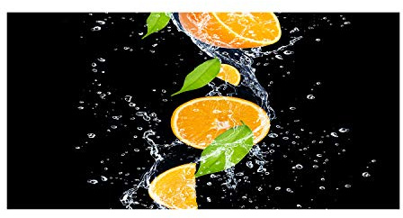Tulup Splashback 39.37x19.68 inch / 100x50cm Protection Induction Cooker Toughened Safe Glass Kitchen Kitchen Panel Wall Protection Tempered Glass Splash-back Glass Panel - Orange - Orange Water
