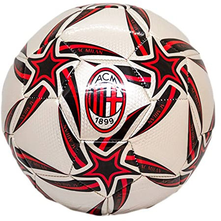 Mondo Toys - Pallone da Calcio Cucito A.C. MILAN PRO - Prodotto Ufficiale - misura 5 - 400 g - colore Rosso Nero - 13448