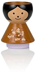 Lucie Kaas Eierbecher aus der Borkfold Kollektion, in Form eines Mädchens Hazel, aus Buchenholz, handbemalt, Höhe: 6cm, BF01HA