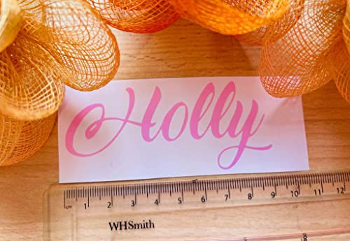 Personalised Name Sticker Vinyl Decal Water Bottle Wine Glass Lunch Box Hen Do (Pastel Tender Pink)