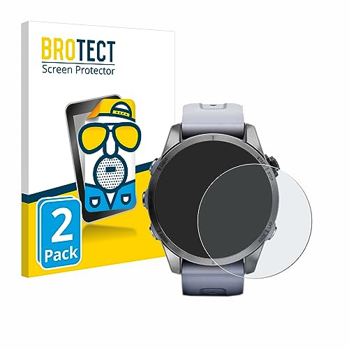 BROTECT Entspiegelungs-Schutzfolie für Garmin Fenix 7S (42 mm) (2 Stück) Matte Displayschutz-Folie, Anti-Reflex, Anti-Fingerprint