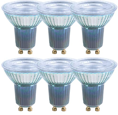 NCC-Licht 6x LED Lampe PAR16 Reflektor GU10 9,6W 750lm Tageslicht 6500K | Premium LED Reflektor aus Glas, ersetzt 60 Glühlampe, Abstrahlwinkel 36° für Akzent- und Spotbeleuchtung