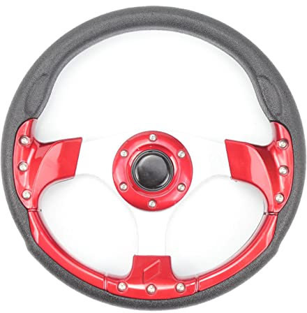 KYGFG Für Golf 7 Modifiziertes Lenkrad 13 14 Zoll 320 350 Mm Aluminium Bewegliches Seitenruder Sportlenkrad (Farbe : RED-13inch)