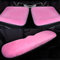 EGBANG 1 set di 3 coprisedili per auto, morbidi e soffici, in finta lana, per sedile anteriore e posteriore, per auto, morbido, caldo, per tappetino invernale, universale, colore: rosa