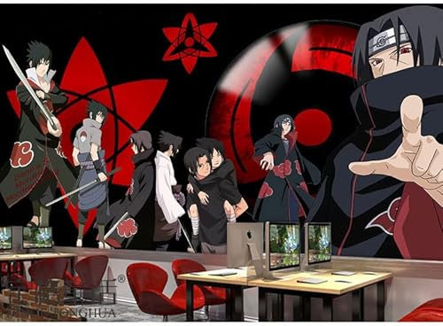 Wandbild Tapeten Anime NARUTO Peripheral Printing 3D Wallpaper Teenager Männer und Frauen Hintergrund Wandbild Schlafzimmer Restaurant Fitnessstudio Tapete