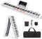 GOPLUS Piano Numérique 88 Touches Lumineuses avec Pédale de Sustain, Pupitre de Partition, Clavier de Piano Électronique Pliable, Conception de Double Clavier, Interface MP3/USB/MIDI (Blanc)