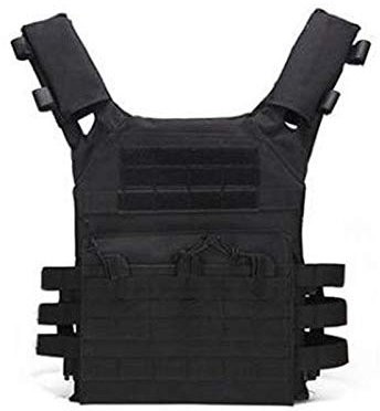 Taktische CS Feldweste, Airsoft-Weste, Outdoor Kampftrainingsweste, JPC-Weste, Nylon, Verstellbar für Unisex (Khaki), Schwarz, One Size