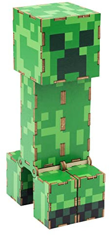 Minecraft Creeper 3D Holzpuzzle & Modell-Figuren-Kit (38 Teile) - Bauen Sie Ihr eigenes 3D-Videospiel-Filmspielzeug, kein Kleber erforderlich - Offiziell Linensiert - Ostergeschenk f??r Kinder,