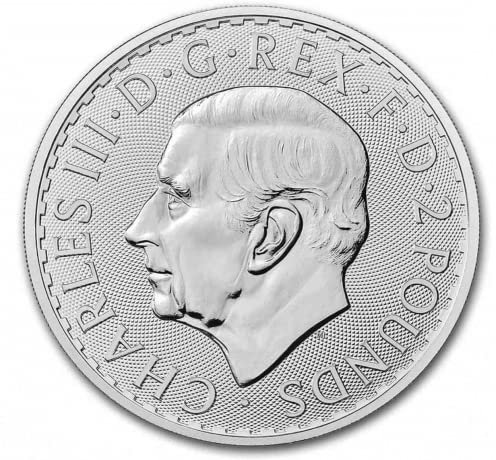 2023 Silver Britannia 999 28,3 g Münze | King Charles | 999 Pure Fine Silver BU | präsentiert in Premium Quadrat Kapsel | authentisch und mit Sorgfalt behandelt