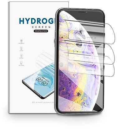 nvskvd Screen Protector for iPhone Xs iPhone X, 3 Pack TPU Hydrogel Film HD Clear Flexible, Support Fingerprint Unlock, High Sensitivity, Self-Healing (Not Glass)