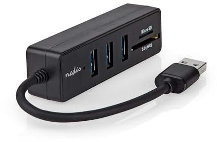 Nedis USB-Hub | USB-A Stecker | 3X USB A Buchse | 5-Port Port(s) | USB 3.2 Gen 1 | Stromversorgung über USB | 5 Gbps | SD & MicroSD