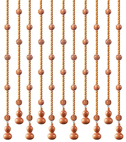 Perlenvorhang, Holzperlen, zum Aufhängen, Schnüre, Türverkleidung, Wohnzimmer, Schrank, Balkon, Raumteiler, Dekoration, Hintergrund, individuell anpassbar (Farbe: A, Größe: 25 Stränge-85 cm x 198 cm)