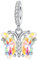 BIZK Bunter Murano-Glas Schmetterling Charm-Anhänger für Armband 925 Sterling Silber Charm Bead Pendant für Europäische Armbänder und Halsketten