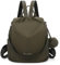OLIVIA WONG Mochila antirrobo Impermeable para mujer (13L)| Mochila Convertible en bolso con pompom y Asa desmontable de adorno - Verde Militar Militar