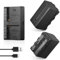 Soonpho 2-Pack Akku NP-F750 Ersatzakku 2 Stück Battery und Dual USB-C Ladegerät für Sony NP-F970 F960 F950 F770 F750 F570 F550 Kompatibel Godox VILTROX Neewer Camcorder/Monitor/Kamera