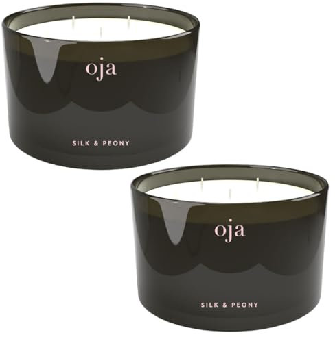 Oja Sojawachs Duftkerze Silk & Peony im eleganten Design, (2er Pack 340g)