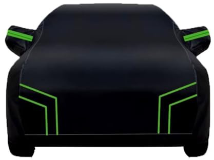 générique Bâche Voiture Impermeable Compatible avec Nissan Juke 2010-2026,Housse de Protection Voiture Extérieur Contre Pluie Soleil avec Zip(Black Green)
