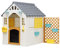 Baroni Toys Maison de Jardin pour Enfants avec clôture, Maison en Plastique avec Porte et fenêtres ouvrantes, Cloche électrique et Tableau Noir, Enfants de 2 Ans et Plus, 140x108x127 cm