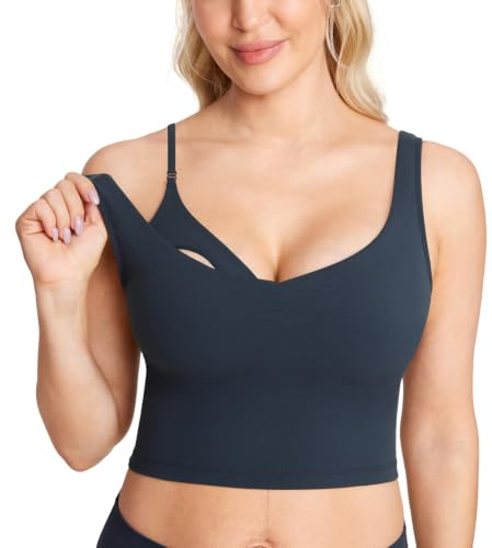 MOMANDA Soutien Gorge Allaitement Sportif Top Long | Collection Natrelax, Encolure V, Rembourrages Amovibles, Confortable