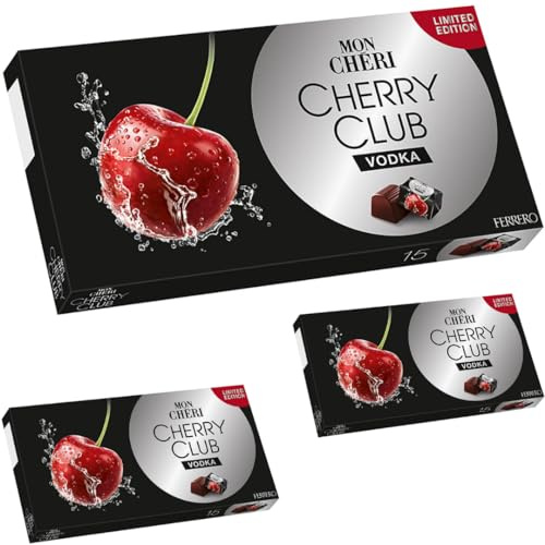 Mon Chéri Cherry Club Vodka 15er Schokolade 157 Gramm x 3 STÜCK mit Pufai Grocery