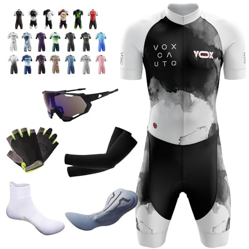 Fahrrad-Skinsuit für Herren, mit Gelpolsterung, 2 x 6 XL, MTB-Triathlon-Triathlon-Anzug für Herren, schnelltrocknend, für Radfahren, Training, Rennrad, Oberteil, Radbekleidung, 19, XL