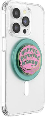 PopSockets Phone Grip for MagSafe, Secure Magnetic Phone Grip & Stand, Hands-Free Kickstand, Wireless Charging Compatible, Harry Potter - Enamel Happee Birthdae Harry