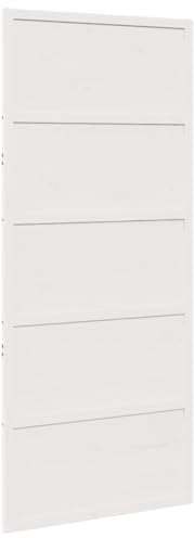 vidaXL Puerta de granero madera maciza pino blanca 90x208 cm, puerta corredera de granero, puerta corredera para baño, puerta corredera para hogar
